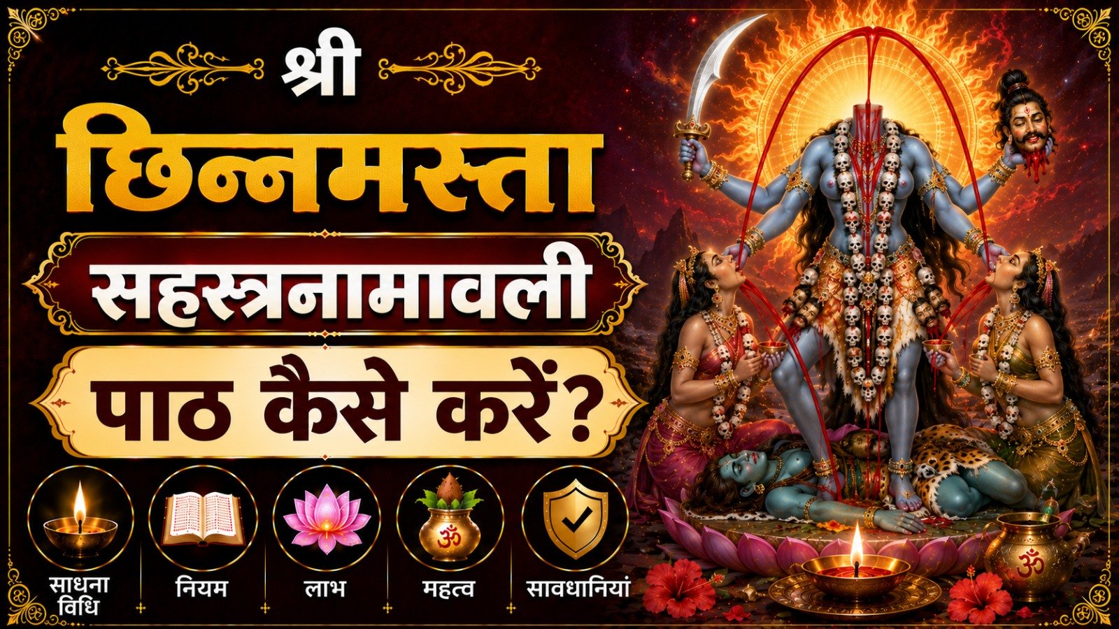 Shree Chhinnamasta Sahasranamavali श्री छिन्नमस्ता सहस्रनामावली पाठ कैसे करें जानें साधना विधि नियम लाभ महत्व और सावधानियांIt takes 39 minutes to read this article    Sadhanasin   Sadhanasin