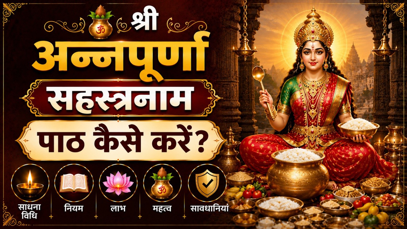 Shri Annapurna Devi Sahasranaam श्री अन्नपूर्णा सहस्त्रनाम पाठ कैसे करें जानें साधना विधि नियम लाभ महत्व और सावधानियांIt takes 33 minutes to read this article    Sadhanasin   Sadhanasin