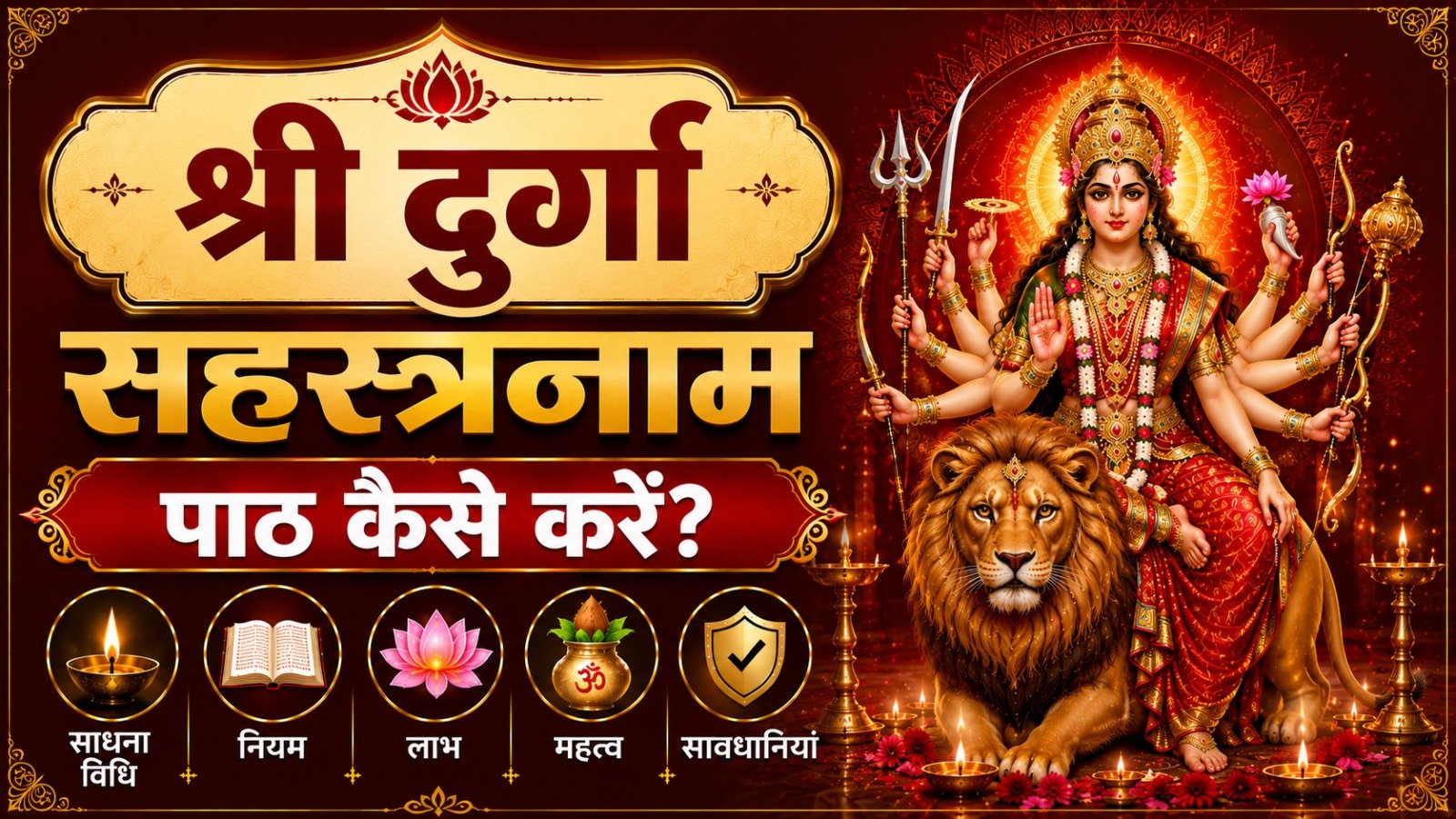 Durga Sahastranaam श्री दुर्गा सहस्त्रनाम पाठ कैसे करें जानें साधना विधि नियम लाभ महत्व और सावधानियांIt takes 36 minutes to read this article    Sadhanasin   Sadhanasin