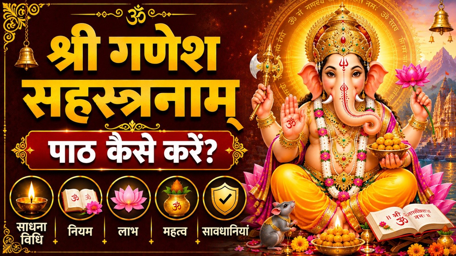 Shri Ganesh Sahasranama श्री गणेश सहस्त्रनाम पाठ कैसे करें जानें साधना विधि नियम लाभ महत्व और सावधानियांIt takes 19 minutes to read this article    Sadhanasin   Sadhanasin
