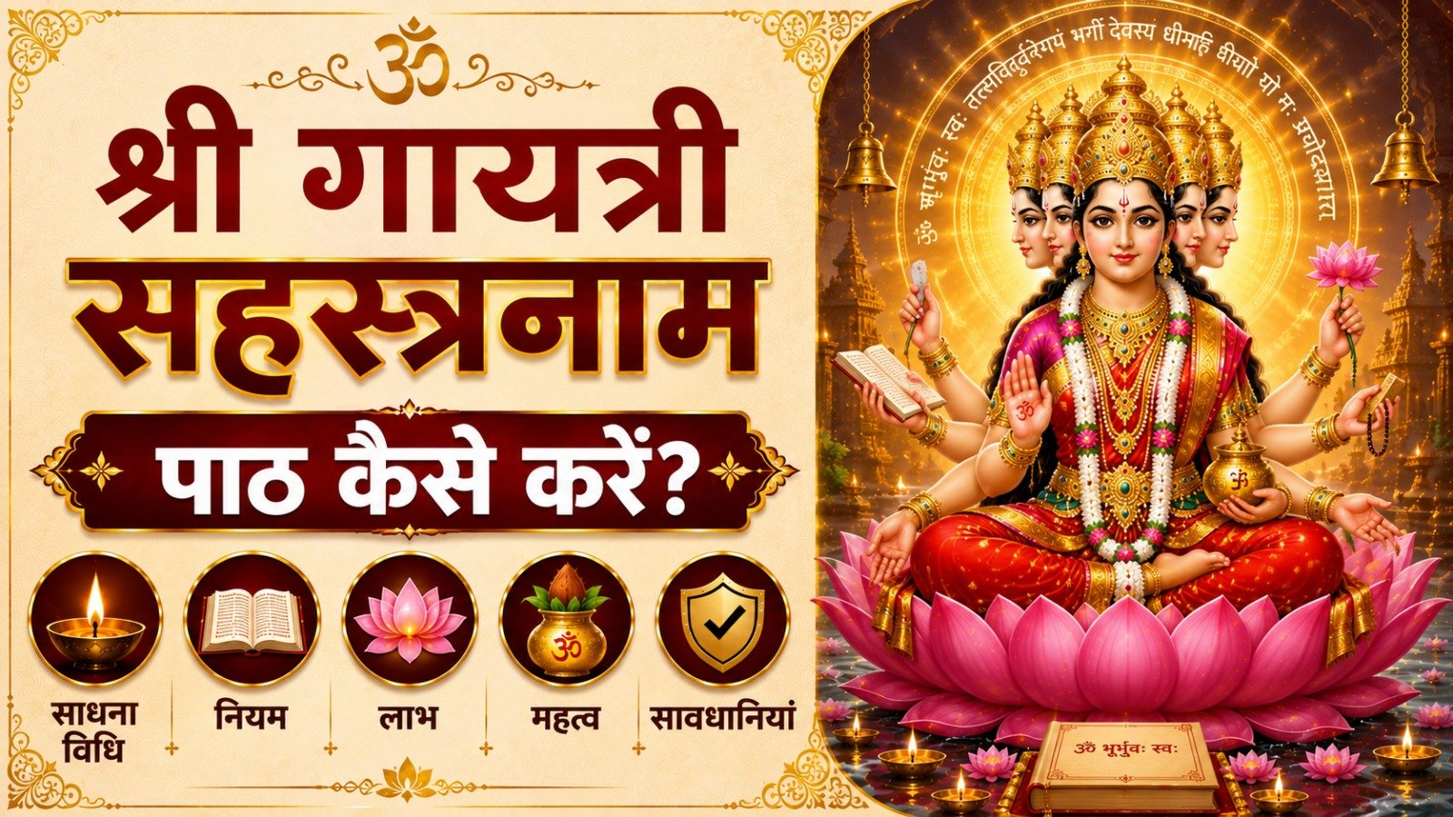 Gayatri Sahasranamam श्री गायत्री सहस्रनाम पाठ कैसे करें जानें साधना विधि नियम लाभ महत्व और सावधानियांIt takes 30 minutes to read this article    Sadhanasin   Sadhanasin