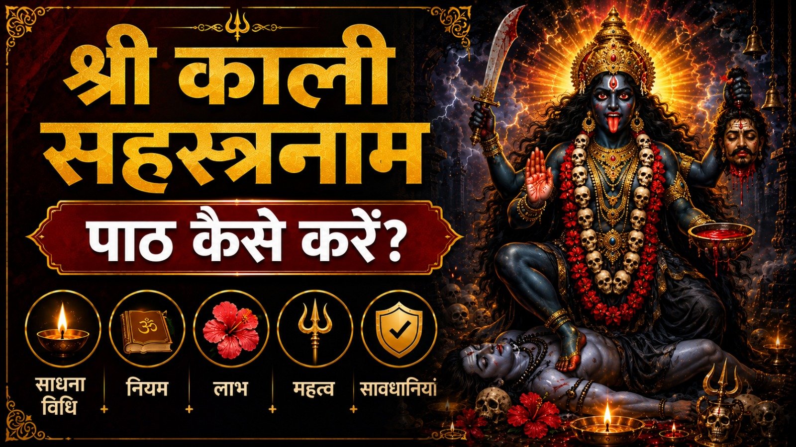 Shri Kali Sahasranama (श्री काली सहस्त्रनाम): पाठ कैसे करें? जानें साधना विधि, नियम, लाभ, महत्व और सावधानियां