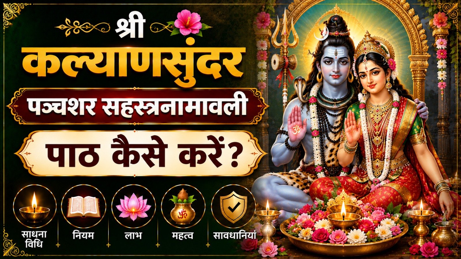 Shri Kalyansundar Panchashaar Sahasranamavali श्री कल्याणसुंदर पञ्चशर सहस्रनामावली पाठ कैसे करें जानें साधना विधि नियम लाभ महत्व और सावधानियांIt takes 37 minutes to read this article    Sadhanasin   Sadhanasin