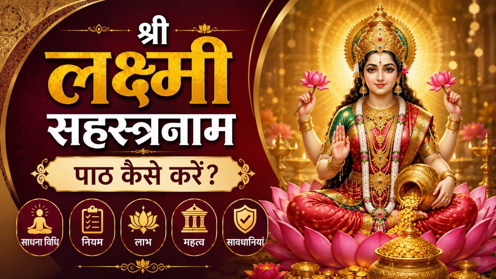 Shri Lakshmi Sahasranama श्री लक्ष्मी सहस्त्रनाम पाठ कैसे करें जानें साधना विधि नियम लाभ महत्व और सावधानियांIt takes 32 minutes to read this article    Sadhanasin   Sadhanasin