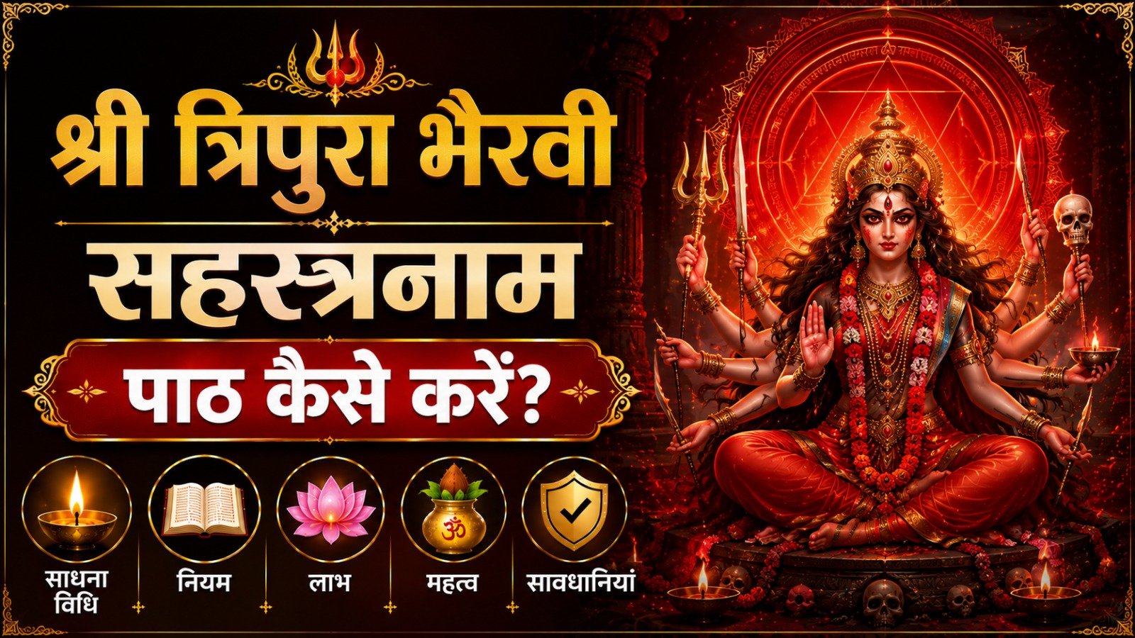 Tripura Bhairavi Sahasranaam श्री त्रिपुरा भैरवी सहस्रनाम पाठ कैसे करें जानें साधना विधि नियम लाभ महत्व और सावधानियांIt takes 35 minutes to read this article    Sadhanasin   Sadhanasin