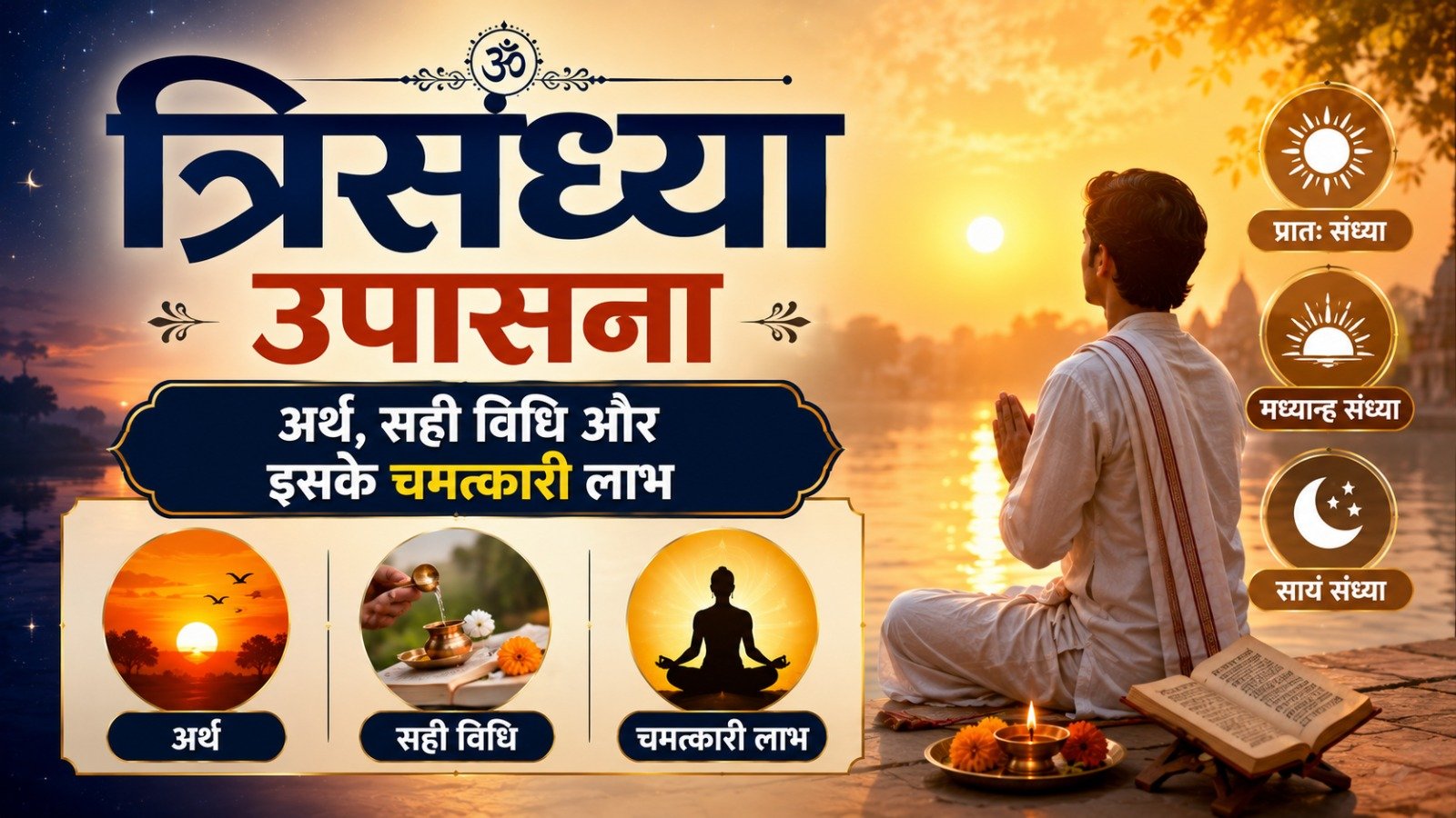 त्रिसंध्या उपासना अर्थ सही विधि और इसके चमत्कारी लाभ Trisandhya GuideIt takes 10 minutes to read this article    Sadhanasin   Sadhanasin