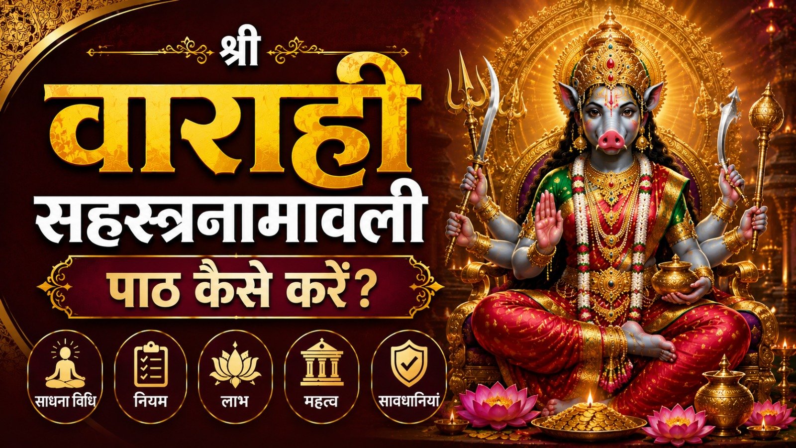 Varahi Sahasra Namavali वाराही सहस्रनामावली पाठ कैसे करें जानें साधना विधि नियम लाभ महत्व और सावधानियांIt takes 48 minutes to read this article    Sadhanasin   Sadhanasin